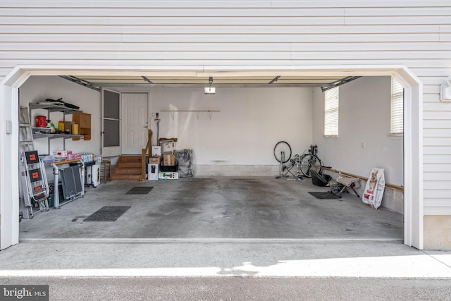 view of garage