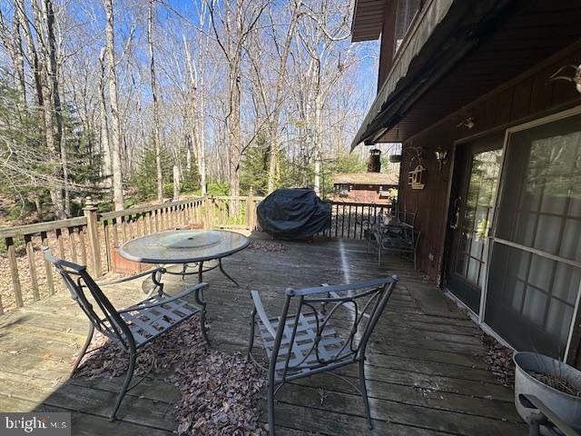 73 Driftwood Dr, Albrightsville, PA 18210 - wooden deck featuring grilling area