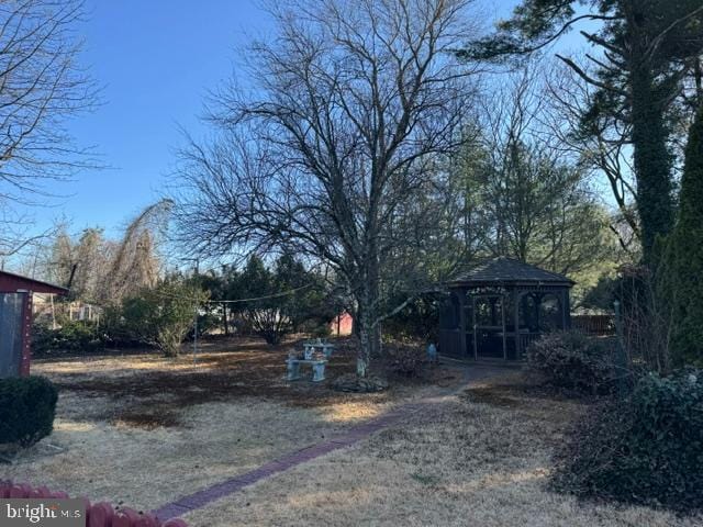 view of yard featuring a gazebo