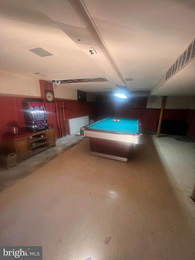 8211 Beach Dr, Baltimore, MD 21222 - rec room with pool table and tile patterned floors