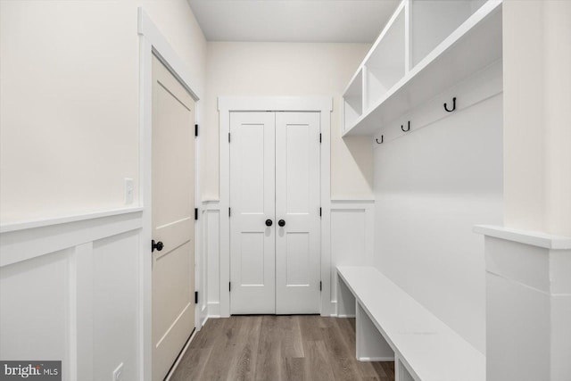 mudroom featuring wood finished floors