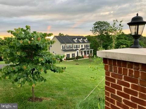 view of yard at dusk