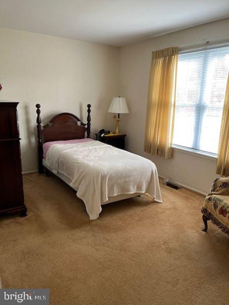 bedroom with carpet