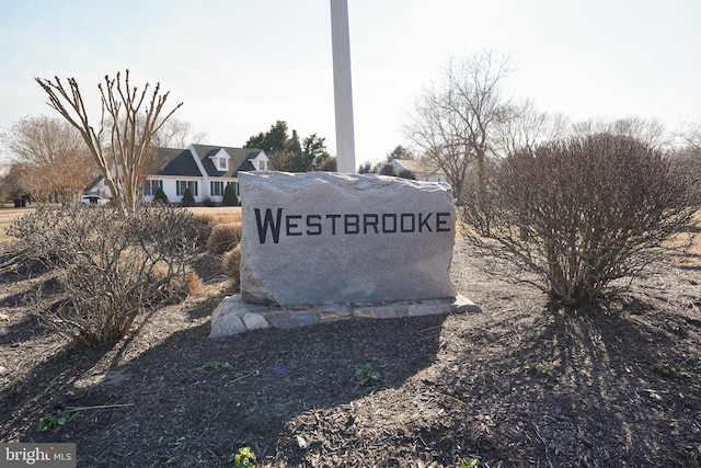 view of community sign