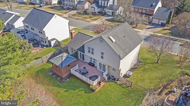 bird's eye view featuring a residential view