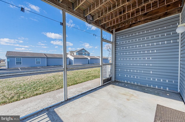 view of unfurnished sunroom