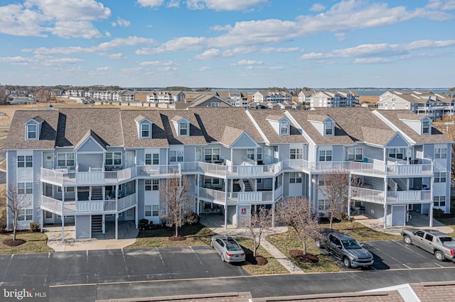 aerial view with a residential view