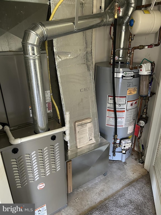 utilities featuring gas water heater