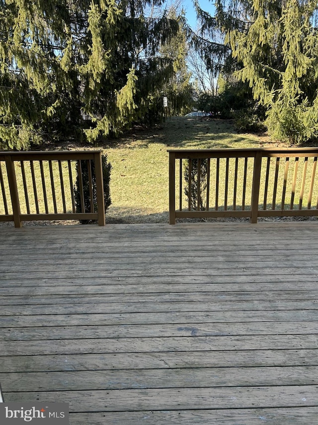 deck with a yard