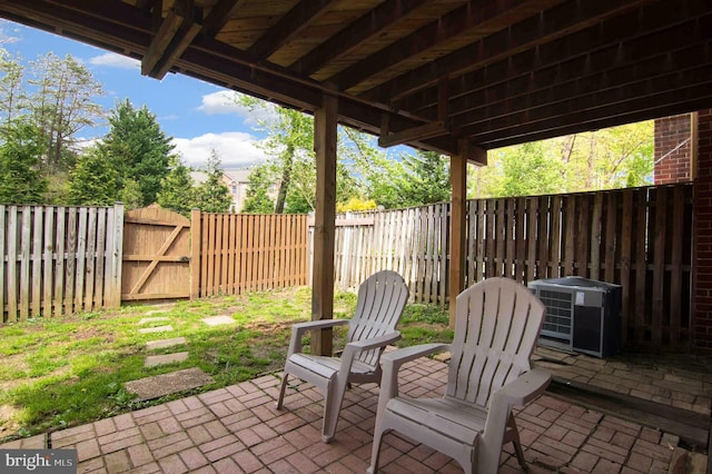 view of patio with a gate and a fenced backyard