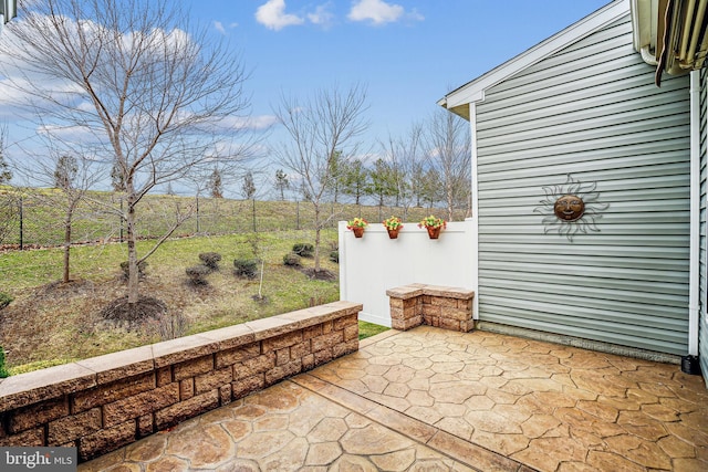 view of patio featuring a fenced backyard