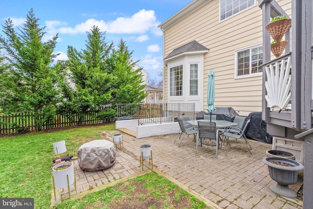 view of patio / terrace with fence