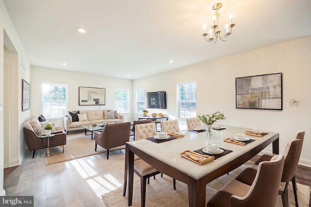 305 Poplar Ave, Newark, DE 19711 - dining area featuring recessed lighting and a notable chandelier