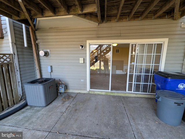 view of patio / terrace with central air condition unit