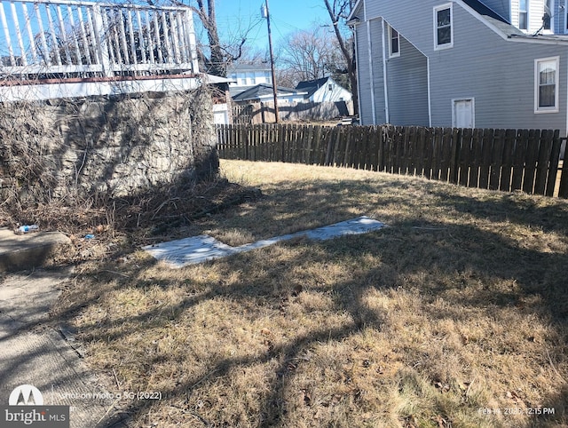 view of yard with fence