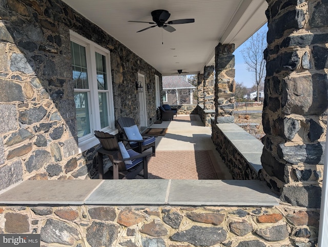 view of patio / terrace with ceiling fan