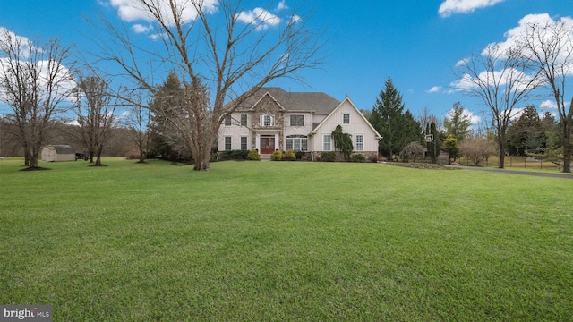 view of front of house with a front yard