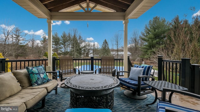 view of patio featuring an outdoor living space