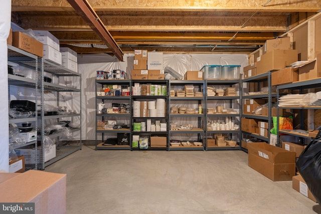 view of storage room