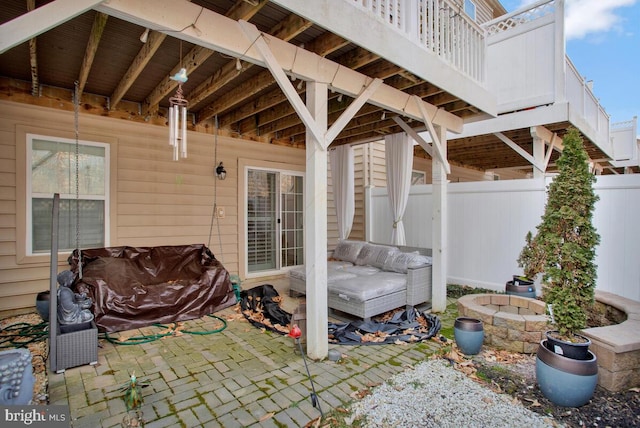 view of patio with fence