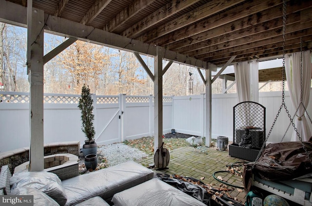 view of patio / terrace with a gate and a fenced backyard