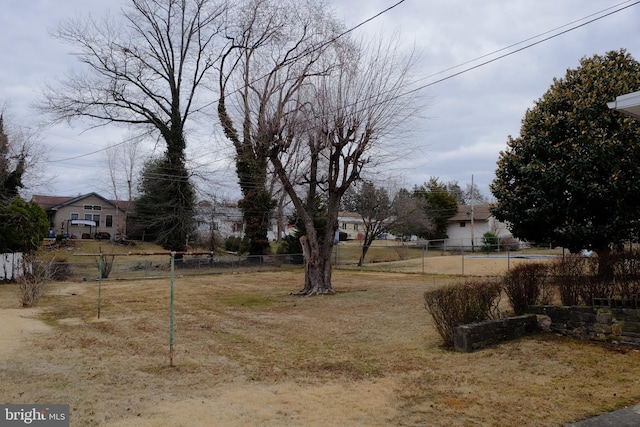 view of yard with fence