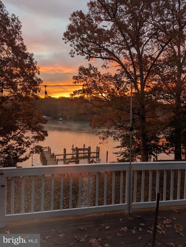 water view with a boat dock