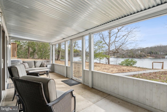 12106 Preston Dr, Lusby, MD 20657 - sunroom / solarium with a water view