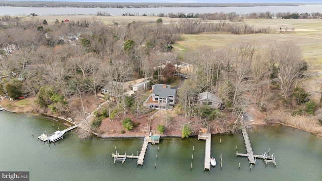 12106 Preston Dr, Lusby, MD 20657 - drone / aerial view featuring a water view
