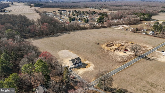 bird's eye view featuring a rural view