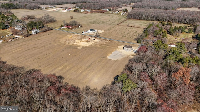 aerial view with a rural view