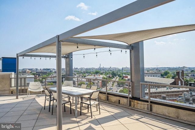 view of patio / terrace featuring a view of city