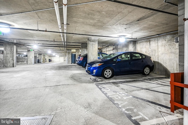 view of parking garage