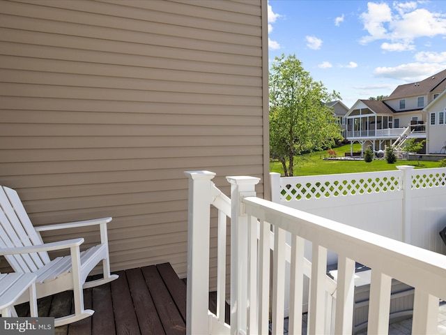 8512 Pine Springs Dr, Severn, MD 21144 - wooden deck with a residential view and fence