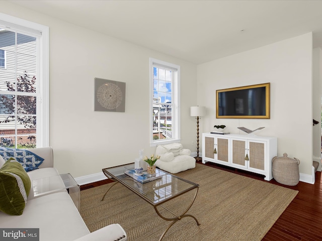 8512 Pine Springs Dr, Severn, MD 21144 - living area featuring wood finished floors and baseboards