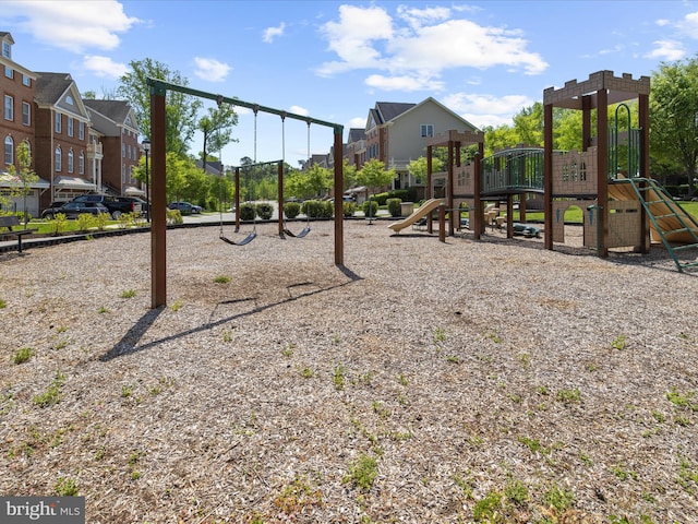 8512 Pine Springs Dr, Severn, MD 21144 - community jungle gym featuring a residential view
