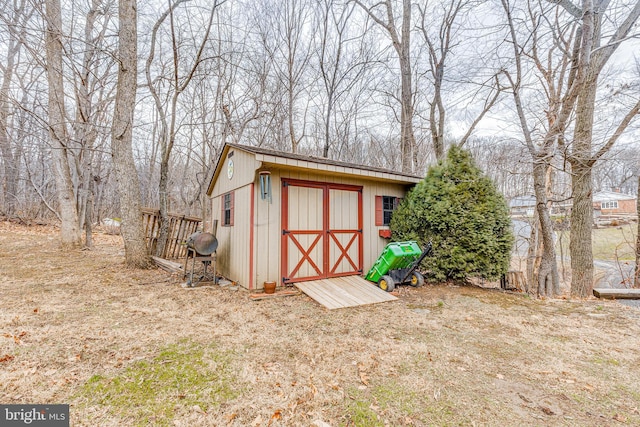 view of shed