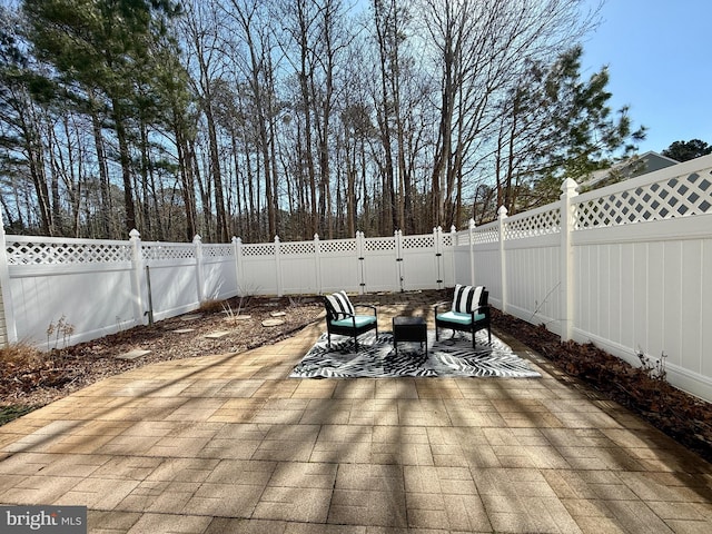 view of patio / terrace with a fenced backyard