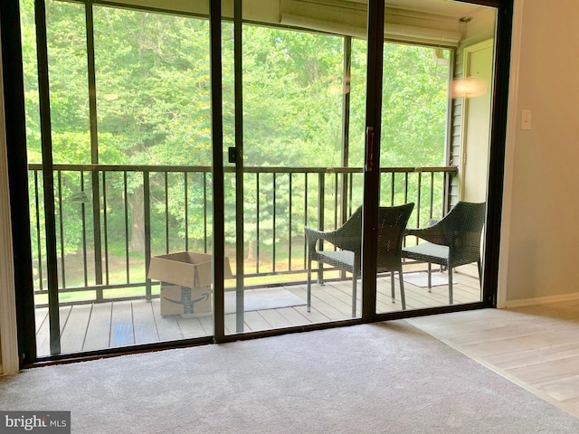 entryway with carpet