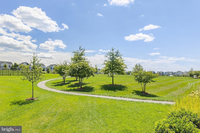 view of home's community with a yard and a residential view