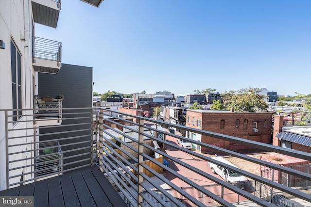 balcony with a view of city