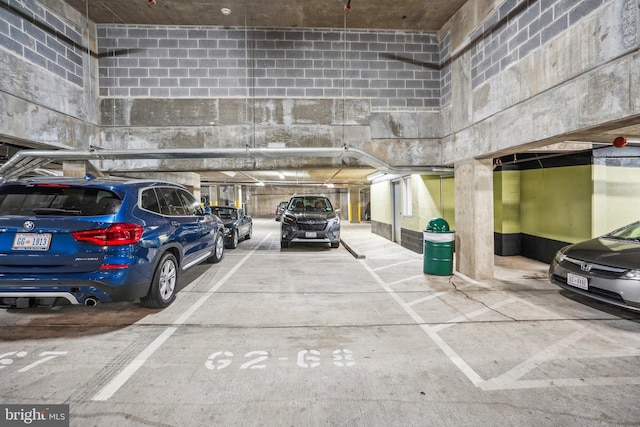 view of parking garage