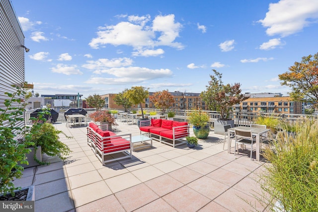 view of patio / terrace featuring an outdoor hangout area