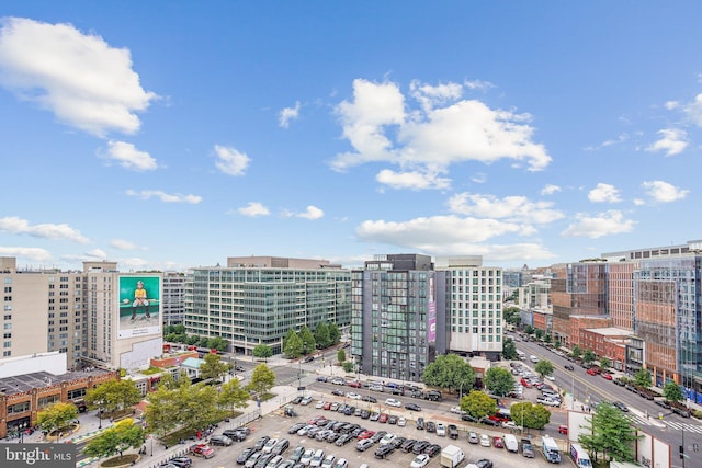 view of building exterior featuring a city view