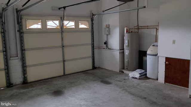 garage with water heater