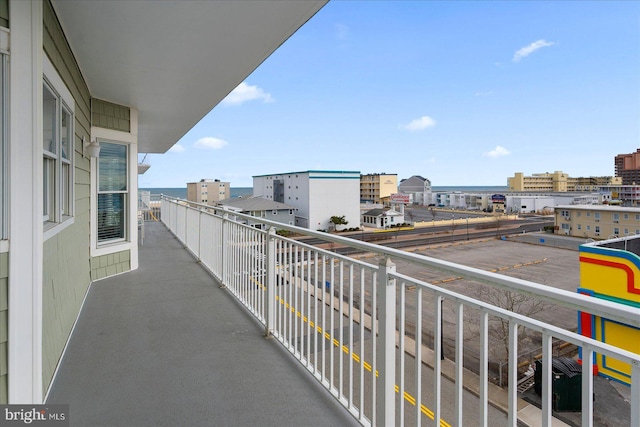 balcony with a view of city