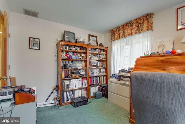 carpeted office with visible vents