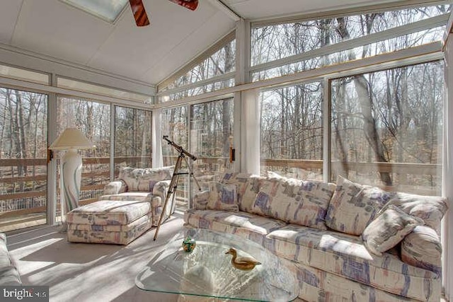 sunroom / solarium with lofted ceiling