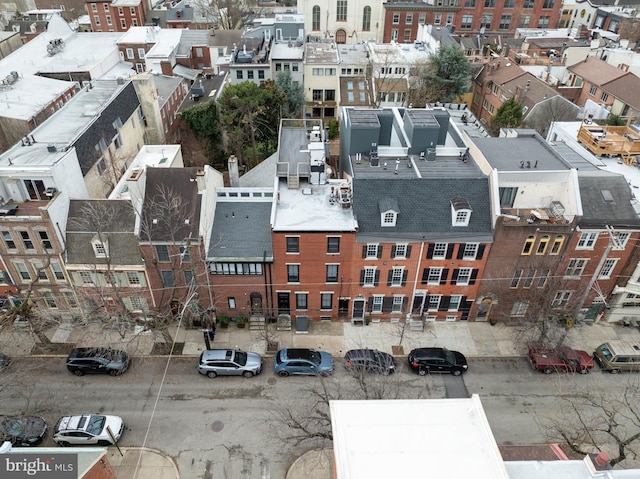 aerial view with a residential view