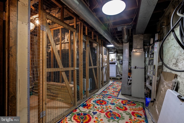 basement with washer / clothes dryer